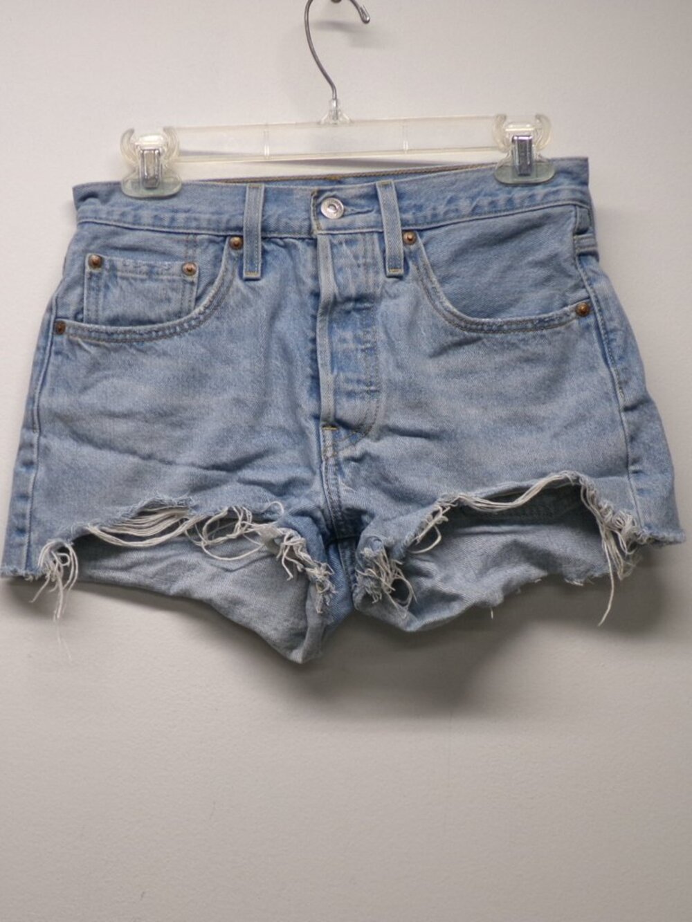 Levi's 501 BIG E Red Tab Premium Denim Button Fly Cut Off Jean Shorts Size 26